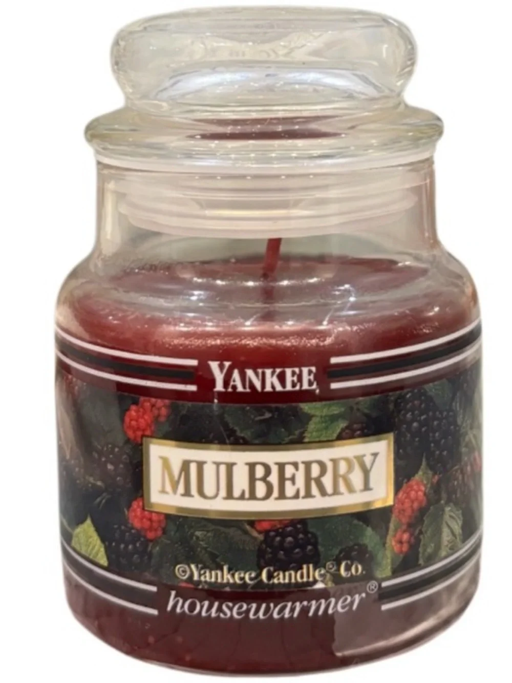 RARE Vintage Yankee Candle Mulberry Black Band Housewarmer Small Jar 3.7oz NEW